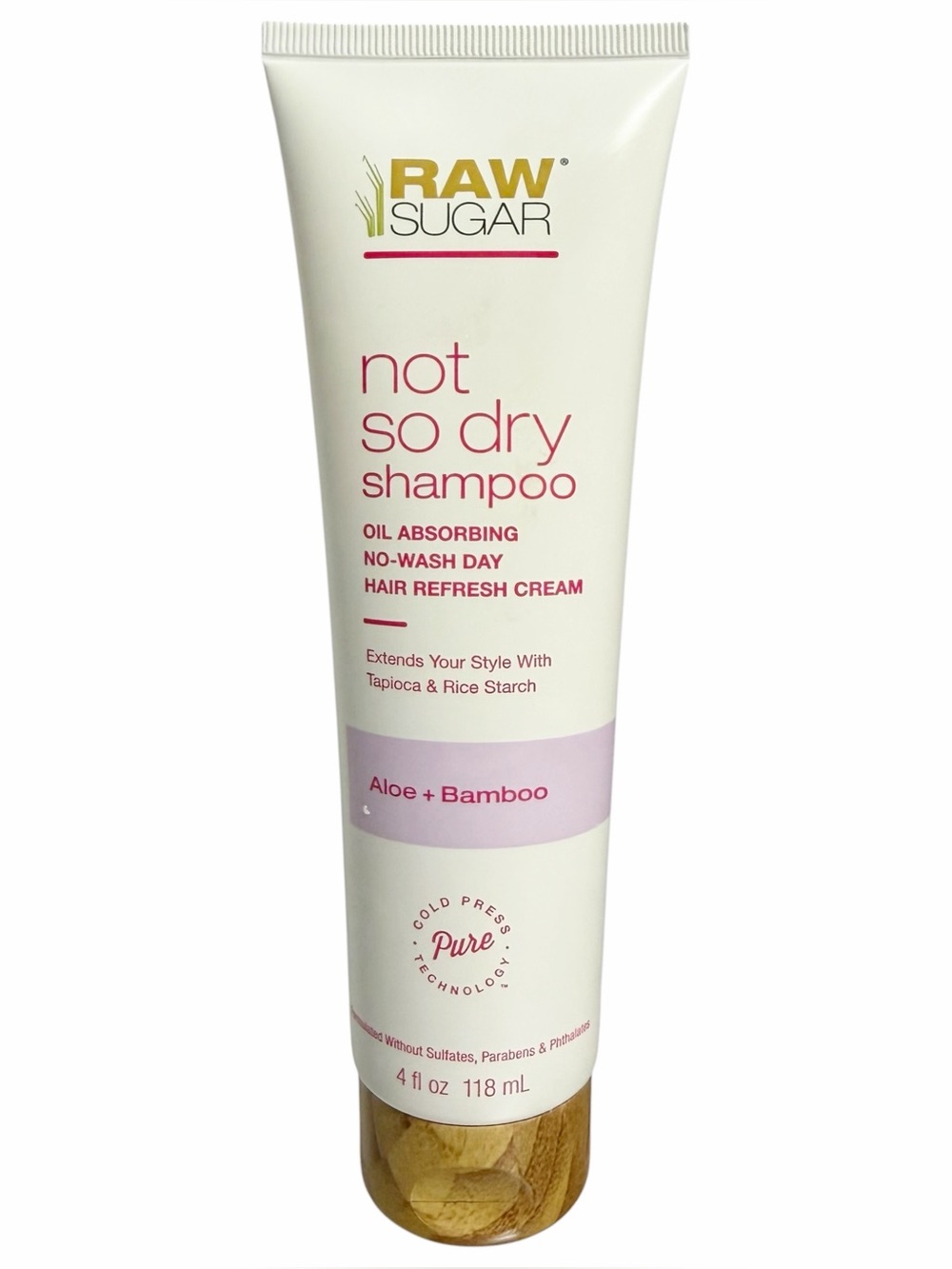 RAW SUGAR Not So Dry No-Wash Shampoo 4 fl oz ~ Aloe + Bamboo ~ New / Sealed